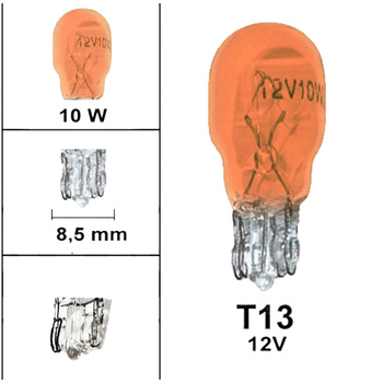 Lampa T13 12v 10w orange