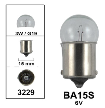 Lampa BA15S 6V 3W