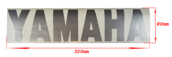 Dekal Yamaha text stor krom 7,5 cm x 32 cm