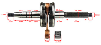Vevaxel CPI / Generic / Keeway / Malaguti 12mm kolvbult