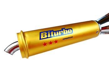 Avgassystem / ljuddämpare universal 28mm Biturbo