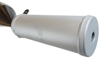 Avgassystem  Universal 28mm med slutburk sportmodell svart/grå