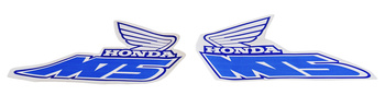 Tankdekaler Honda MT för vit/blå moped 90-92