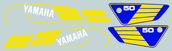 Dekalsats Yamaha FS1 1982 ( gul / blå)