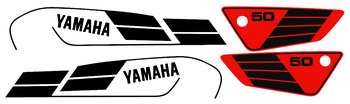 Dekalsats Yamaha FS1 1980 - 1981 ( svart / röd )