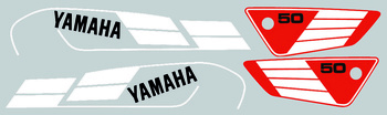 Dekalsats Yamaha FS1 1982 - 1988 ( vit / röd )