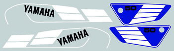 Dekalsats Yamaha FS1 1986 - 1988 ( vit / blå )