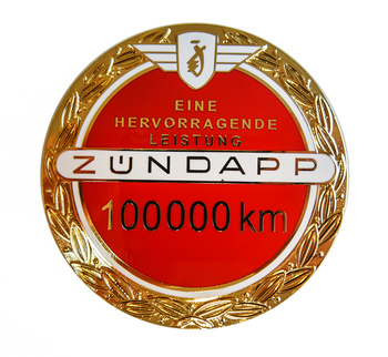 Emblem sats Zundapp 100000km