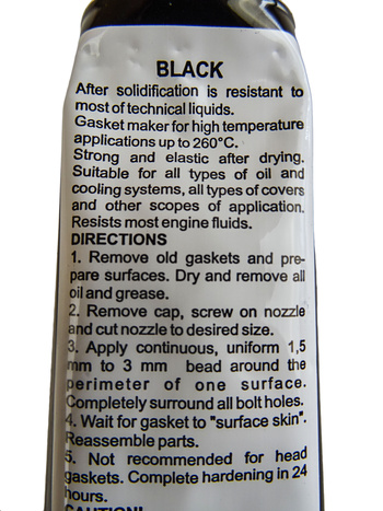 Packningssilikon svart 260 °c 85 gram